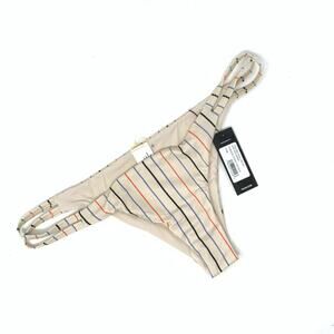 Tavik Vine Swim Bottom Horizon Stripe Tapioca Bikini Bottom Large NEW